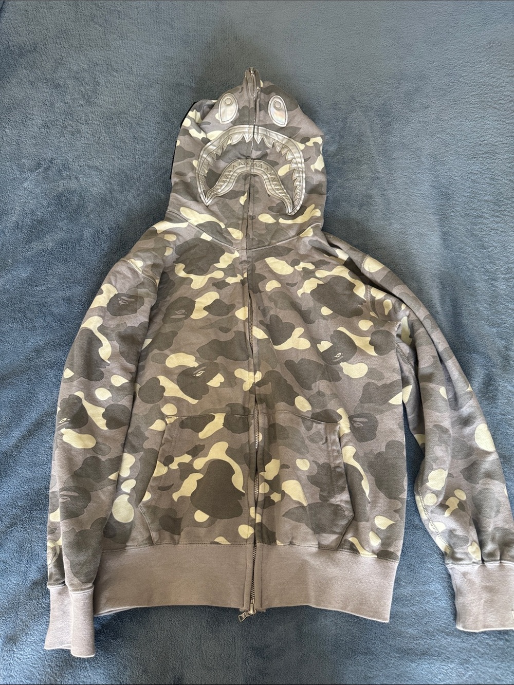 Bape Glow in the dark Camo Zip-Up Hoodie Jacket - Gray Camo